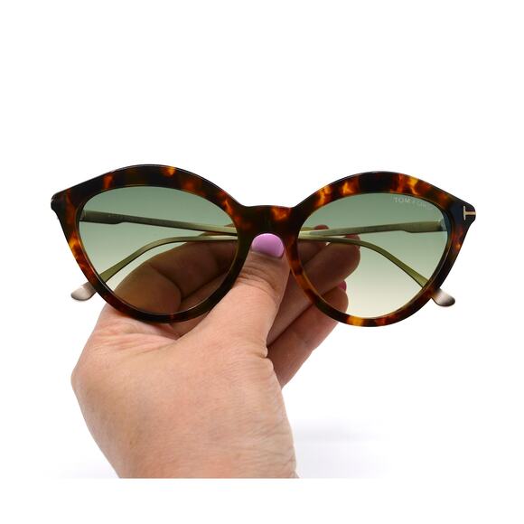 NEW TOM FORD CHLOE TF663/S 55P HAVANA GREEN AUTHENTIC SUNGLASSES - Picture 11 of 13